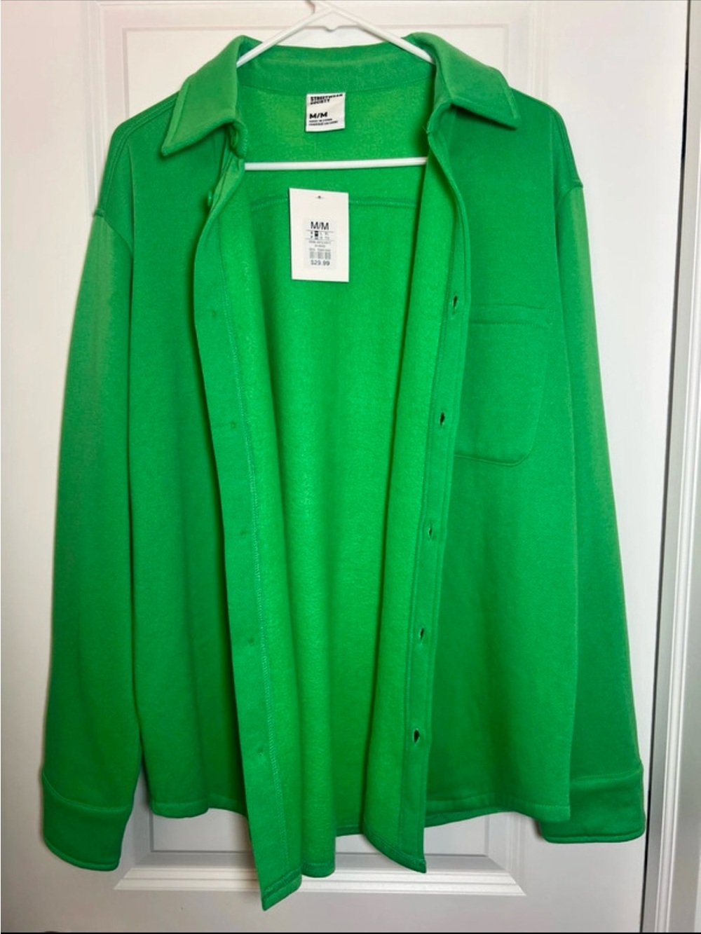 Streetwear Society Bright Green Button-Up Long Sleeve Shirt